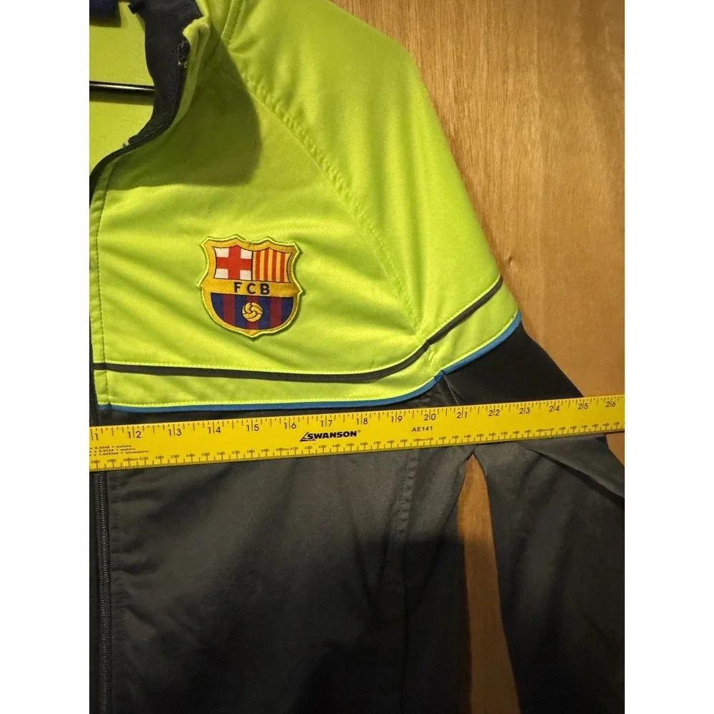FCB Barcelona Full Zip Football Soccer Neon Track Jacket Men's Large